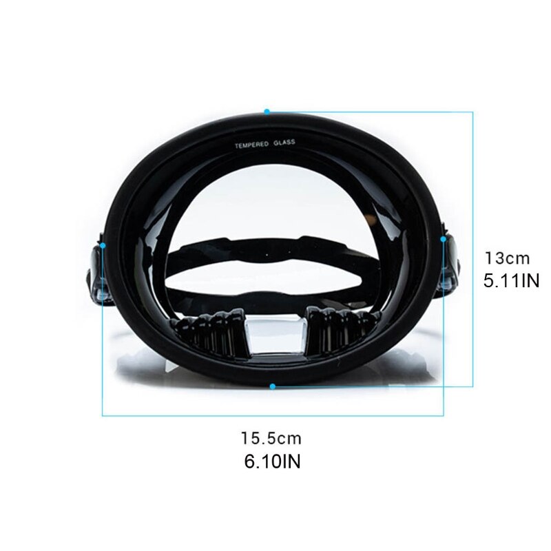 448D Retro Panoramic Full Wide View Tempered Glass Len Scuba Snorkel Diving Mask Aquatics Gear Large Oval Window Mask