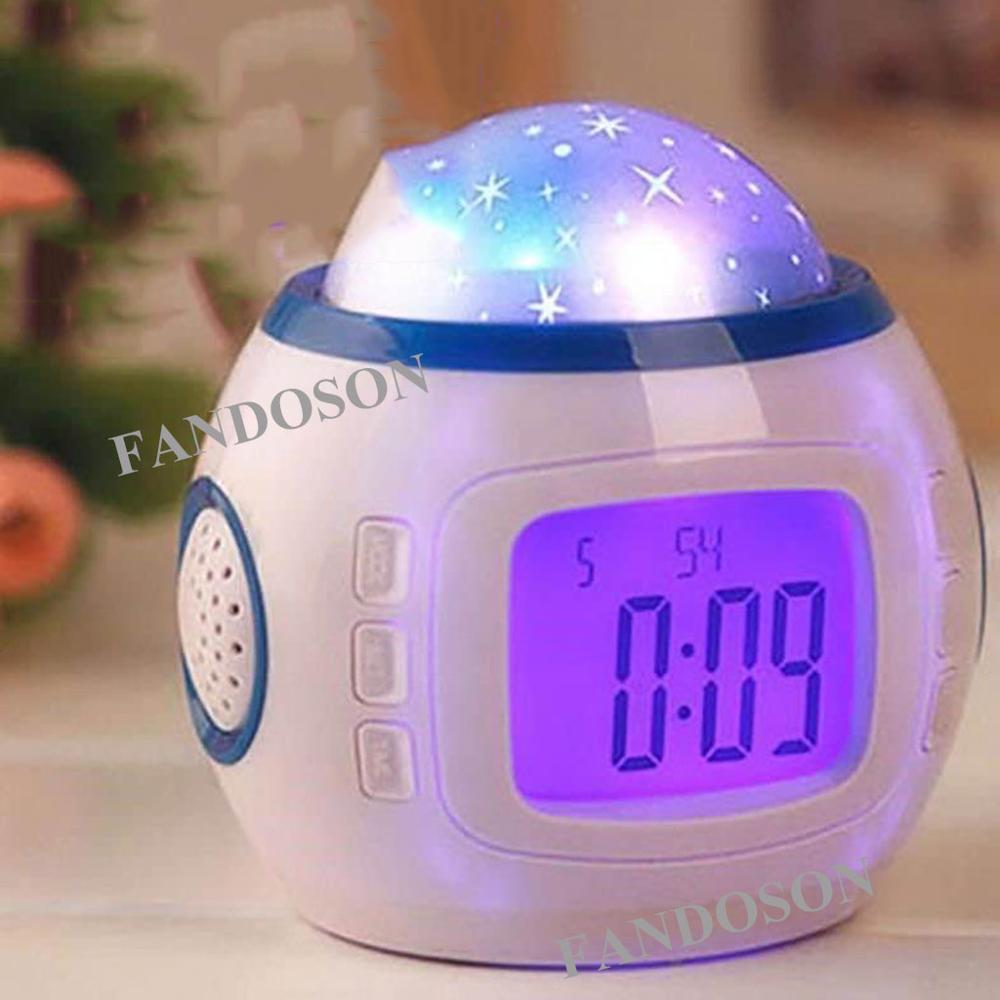 Led Digitale Kleurrijke Projectie Wekker Met Nachtlampje Ster Lamp Voor Baby Kamer Kinderen Nachtlampje Xmas: Default Title