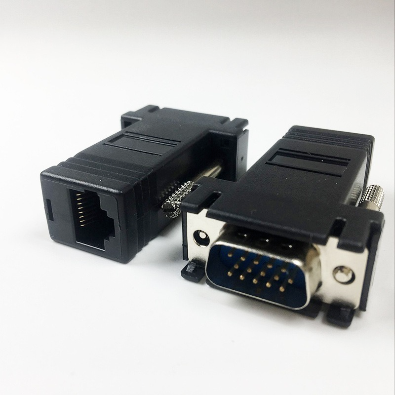15pin VGA Female To RJ-45 Female Connector Card VGA RGB HDB Extender To LAN CAT5 CAT6 RJ45 Network Ethernet Cable Adapter: Easyassemblymale