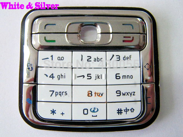 Wit &amp; Zilver Kleur Originele Behuizing Belangrijkste Thuis Functie Toetsenborden Keypads Cover Case Voor Nokia N73,