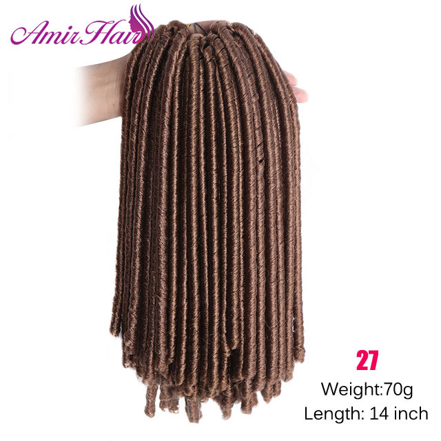 Hæklede fletninger syntetiske fletninger afro hår frisurer bløde faux locs brun sort jamaicanske hoppe syntetiske extensions: #27