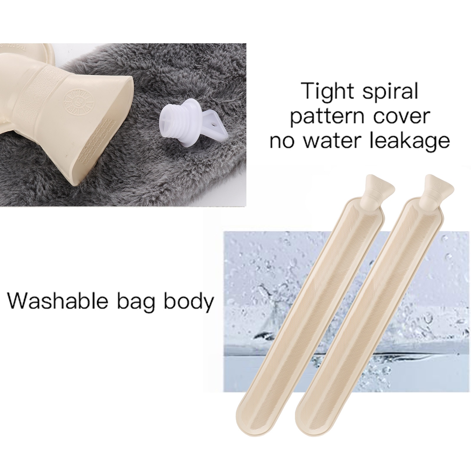 Warm Water Bag Water Bottle Bag Long Water Bottle Removable Rubber Strip Perfect Rubber Water Bottle