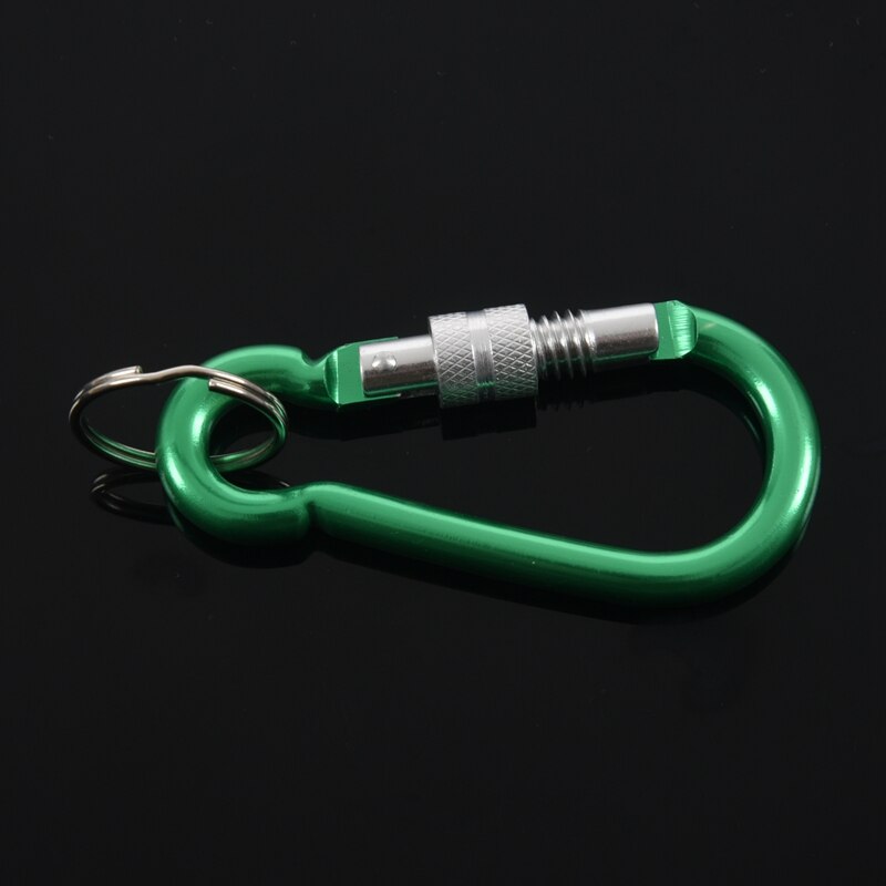 Large Spring Loaded Gate Aluminum Locking Carabiner Keyring Green