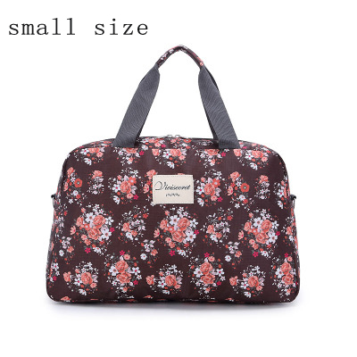 Bolso organizador de viaje con estampado de rosas, bolso de viaje plegable portátil para mujer, bolso de viaje para mujer: Marrón