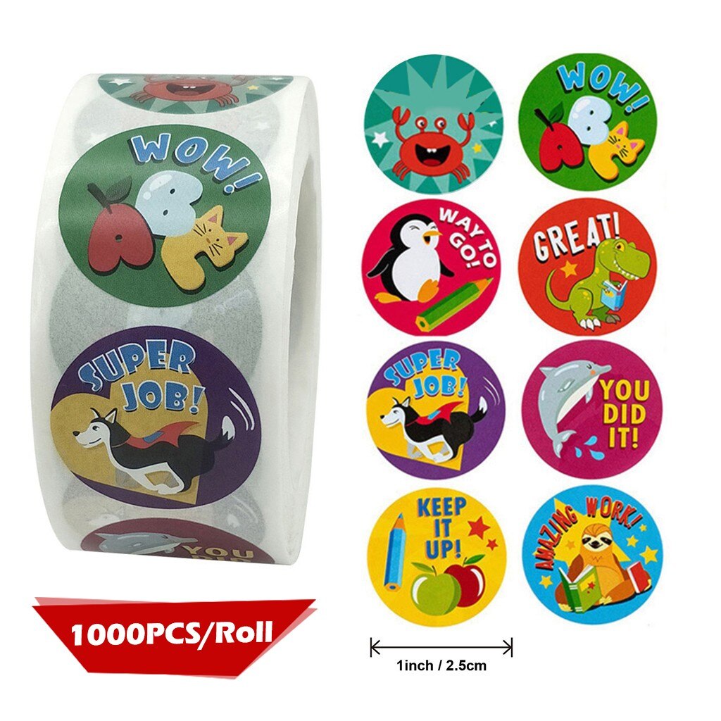 1000pcs School Stickers 1 Inch Teacher Supplies For Classroom, Potty Training Stickers, Motivational Stickers Art Sticker Home: B