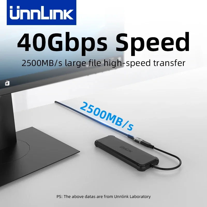 Unnlink USB C Verlengkabel Type C Extender Compatibel met Thunderbolt 4/3 USB4.0/3.2/3.1 Snel opladen voor MacBook 8K 4K