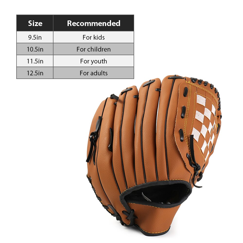 PU Softball Glove Baseball Glove Practice Outfield Pitcher Men's Women's Gloves Baseball Mitt Outdoor Sports Equipment Male