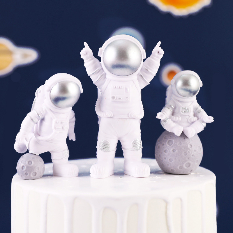 Universumi raketti astronautti hyvää syntymäpäivää kirje koriste kakkupäällinen jälkiruoka lapsille & #39 ; päivä ihanat juhlatarvikkeet
