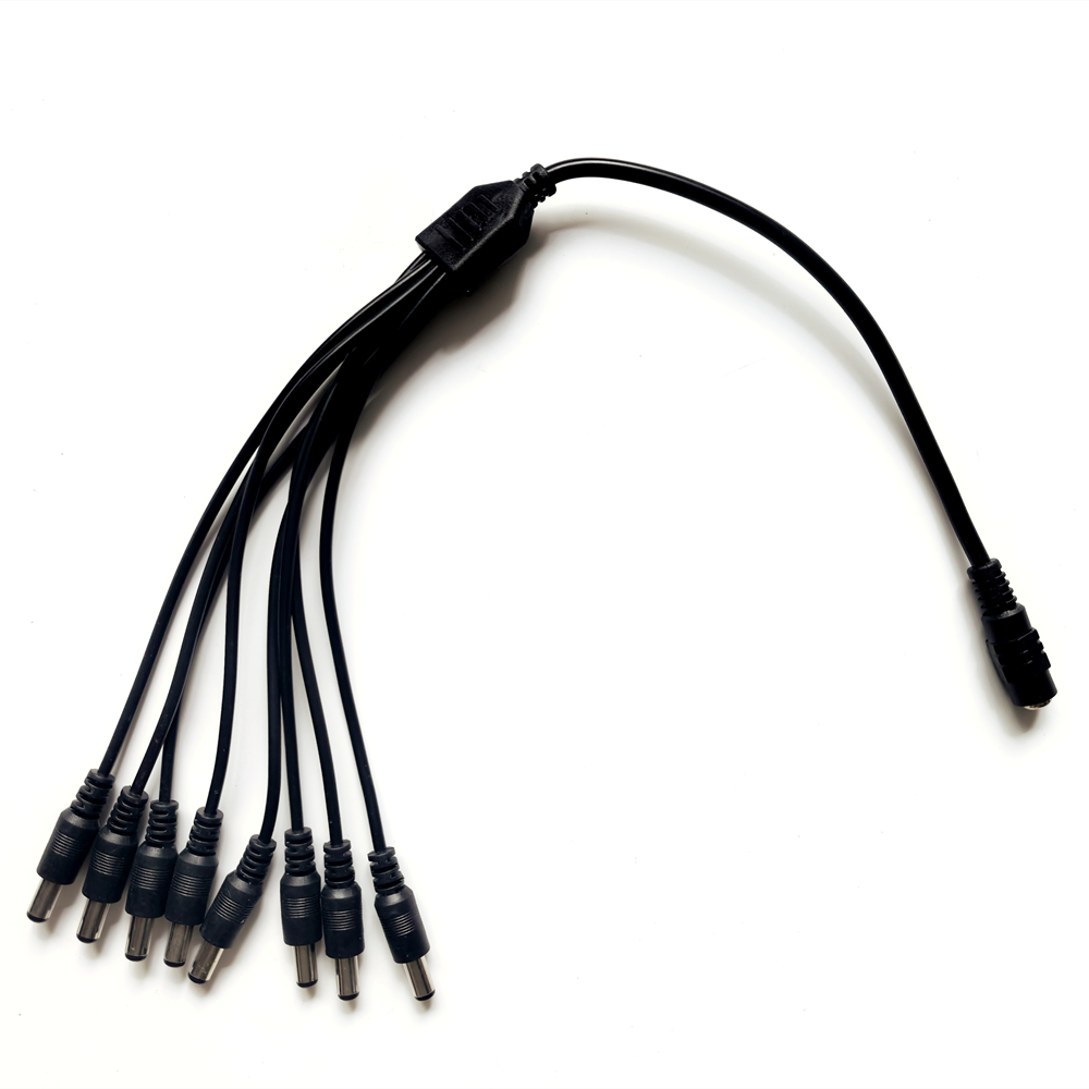 DC 12 V 1 Vrouw naar 2/4/8 Mannelijke Power Splitter Aansluitkabel 5.5X2.1mm voor CCTV Camera Led Licht: Blauw