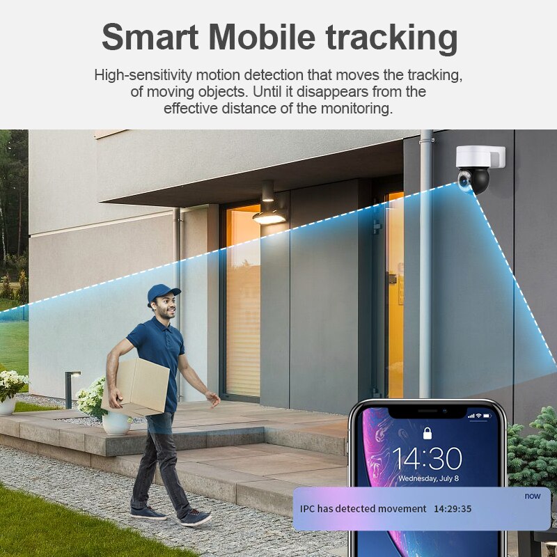 INQMEGA 1080P PoE IP PTZ Camera AI Human Detect Full Color Night Vision Outdoor Dual Light Speed Dome Camera Two Way Audio Came