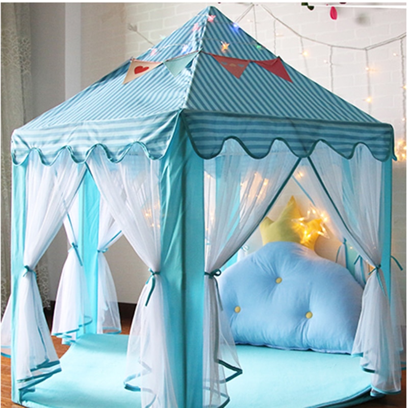 Tenda del Gioco del bambino Portatile Pieghevole Principessa Castello bambini giocare a Casa Regalo Del Capretto Spiaggia tutto'aperto Infantil di Natale Regalo Fotografia Puntelli