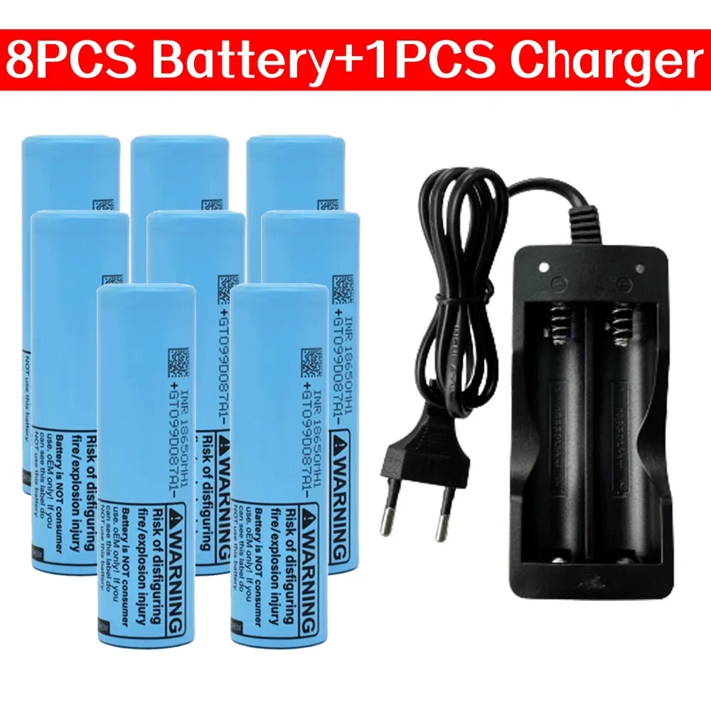 Nowy akumulator litowo-jonowy 18650 3,7 V 3200 mAh o wysokiej pojemności 10 A INR18650-MH1 18650 3,2 Ah + ładowarka: Różowy