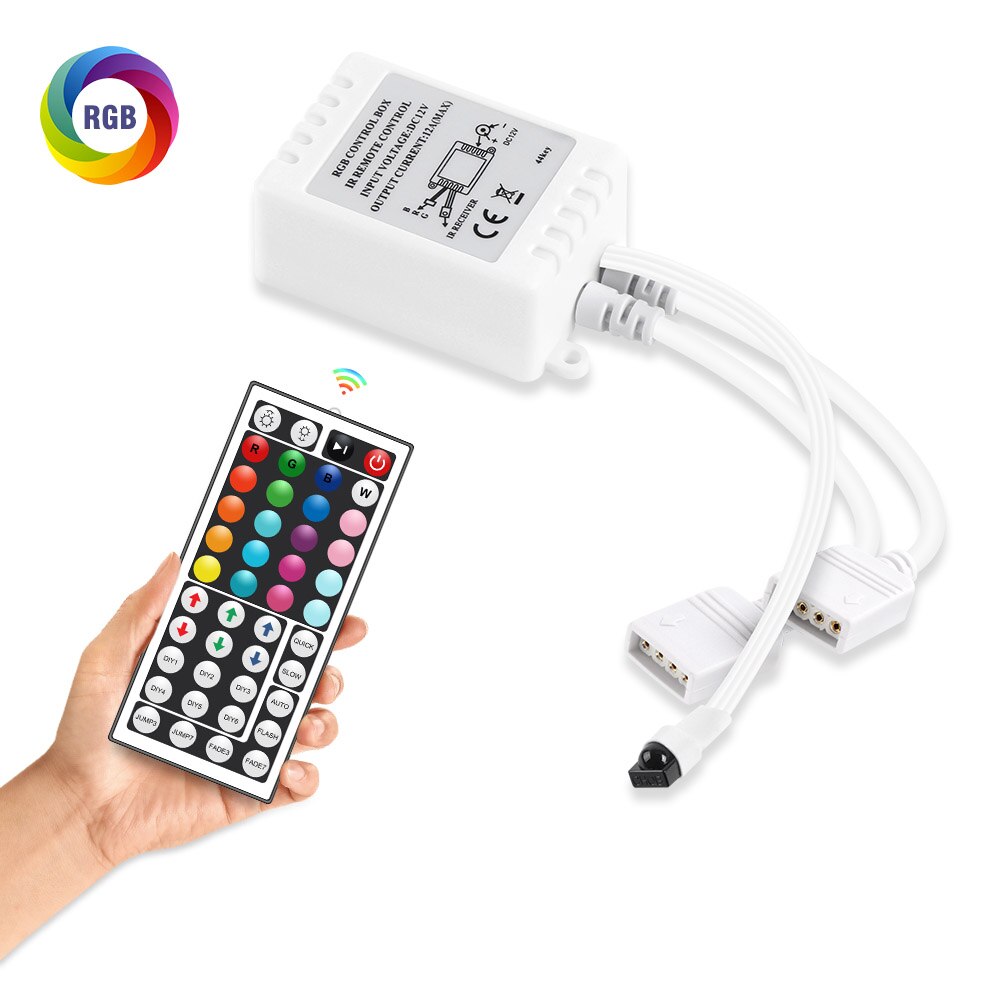 24Keys 44Keys LED RGB Controller DC12V IR Remote Controller for SMD 3528 5050 2835 RGB LED Strip Lights Single Dual Output