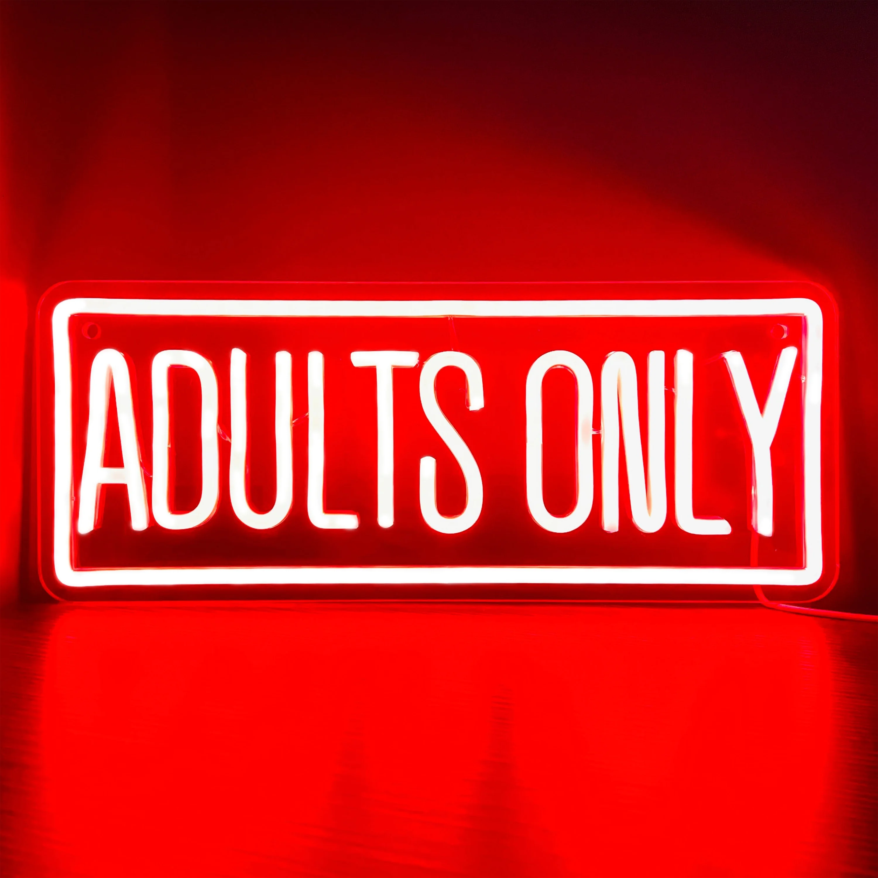 Bold Red 'Adults Only' Neon Sign: Versatile Wall Decor for Party, Bedroom & Man Cave USB-Powered: Default Title
