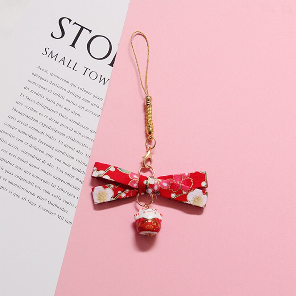 Beautiful Japanese Style Smart phone Strap Lanyards for iPhone Samsung Cherry Flower Decor Mobile Phone Strap Rope Phone Charm: A