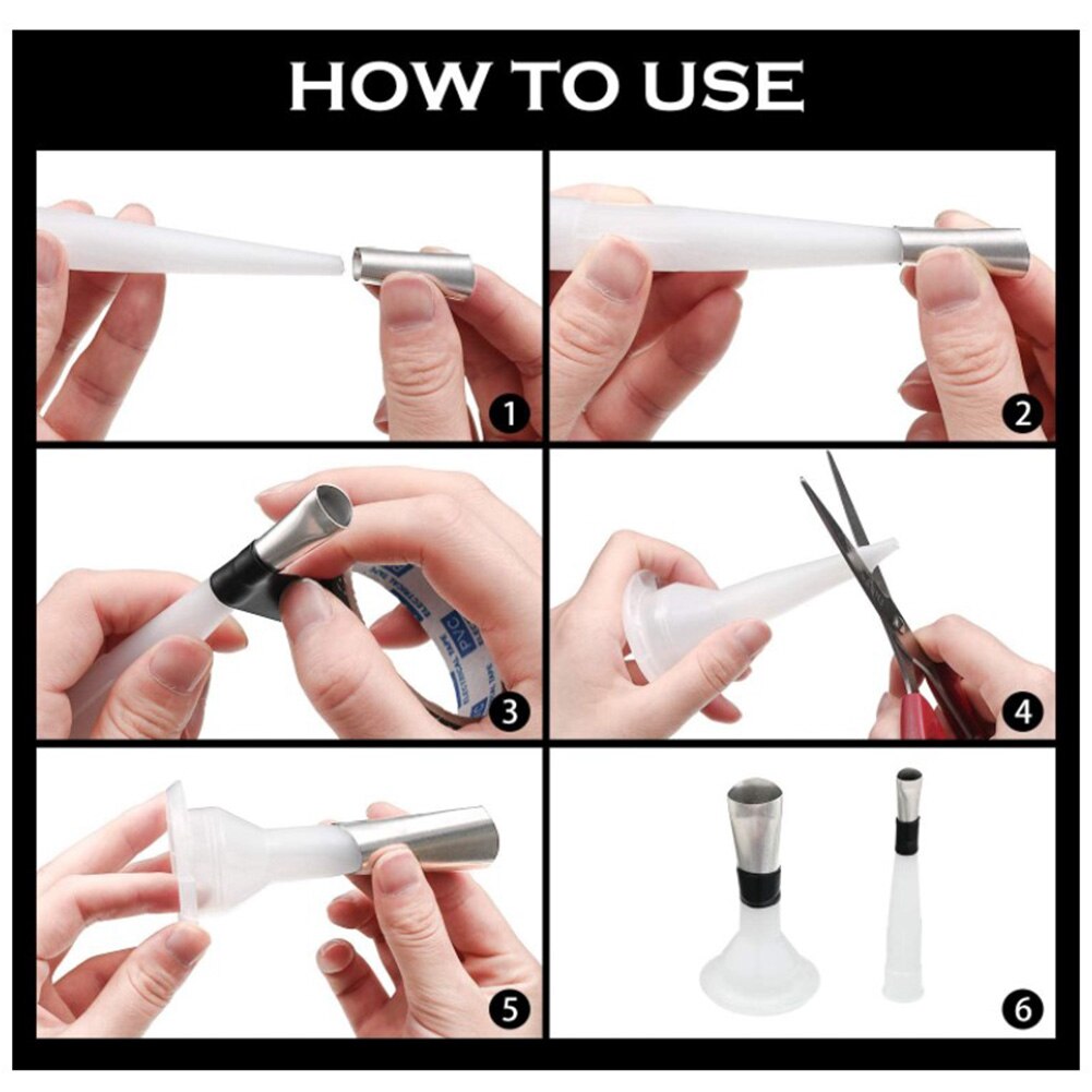 19 in 1 Stainless Steel Caulking Finisher Caulk Nozzle Applicator Set Silicone Sealant Finishing Tools Kit for Kitchen Bathroom