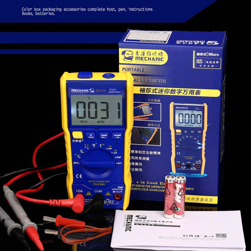 Monteur SIV119 Professionele Multifunctionele Digitale Multimeter Amperemeter Draagbare Hoge Precisie Auto Range Meetinstrument