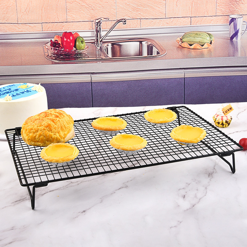 Antihaft schwarz Draht Gitter Kühl schale Kuchen Lebensmittel Regal Ofen Küche Backen Pizza Brot Grill Keks Keks Halfter Regal Gestell