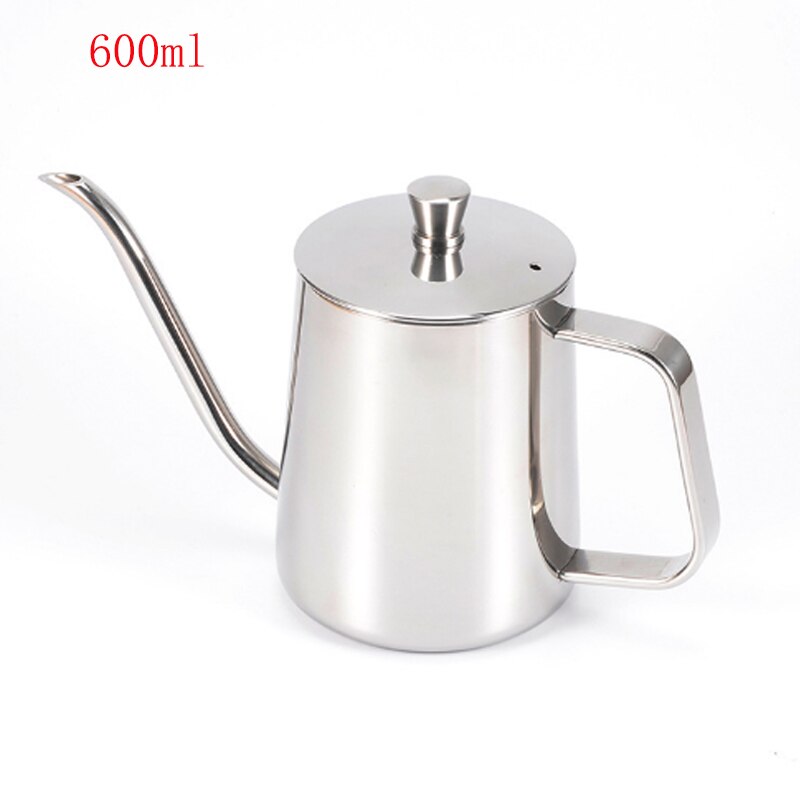 350ml 600ml 304 Stainless Steel Long Narrow Spout Coffee Pot Gooseneck Kettle Hand Drip Kettle Pour Over Coffee With lid: 600ml with lid