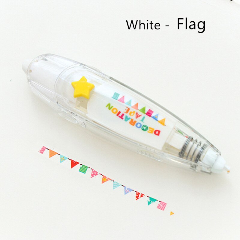 Söt korrigeringstejp maskering tecknad djur dekoration band för dagbok klistermärken scrapbooking pappersvaror skolmaterial  a6514: Flagga