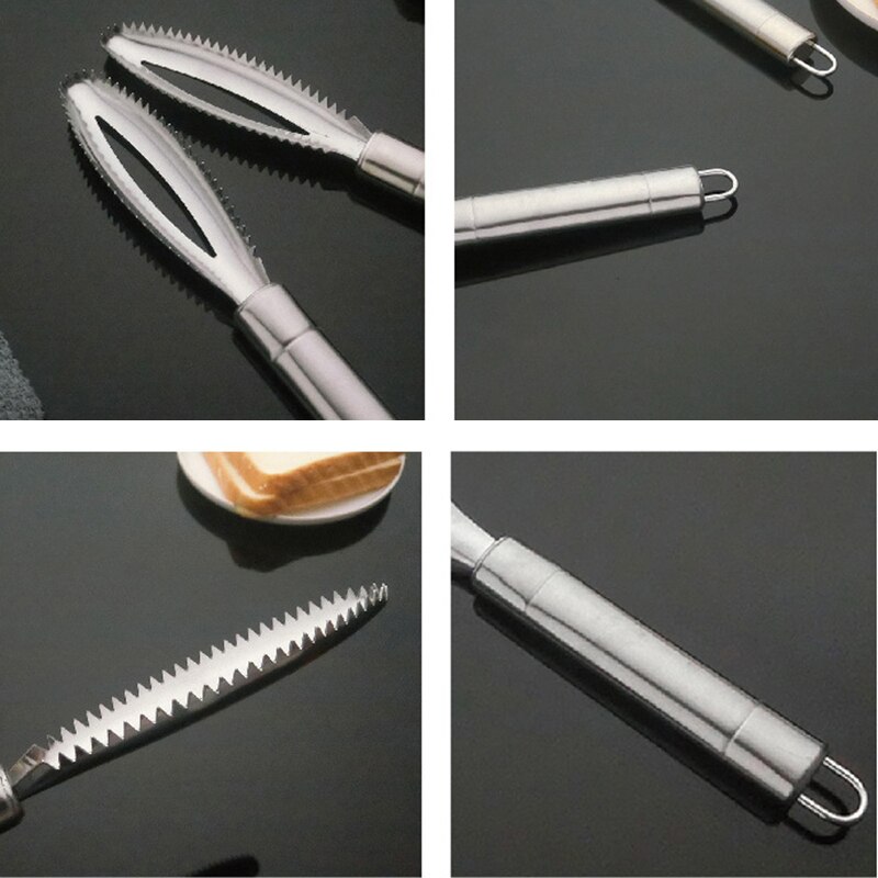Fish Skin Brush Stainless Steel Fish Cleaning Scraper Knife Quick Scraping Fish Scale Skin Remover Fish Scraping Peeler