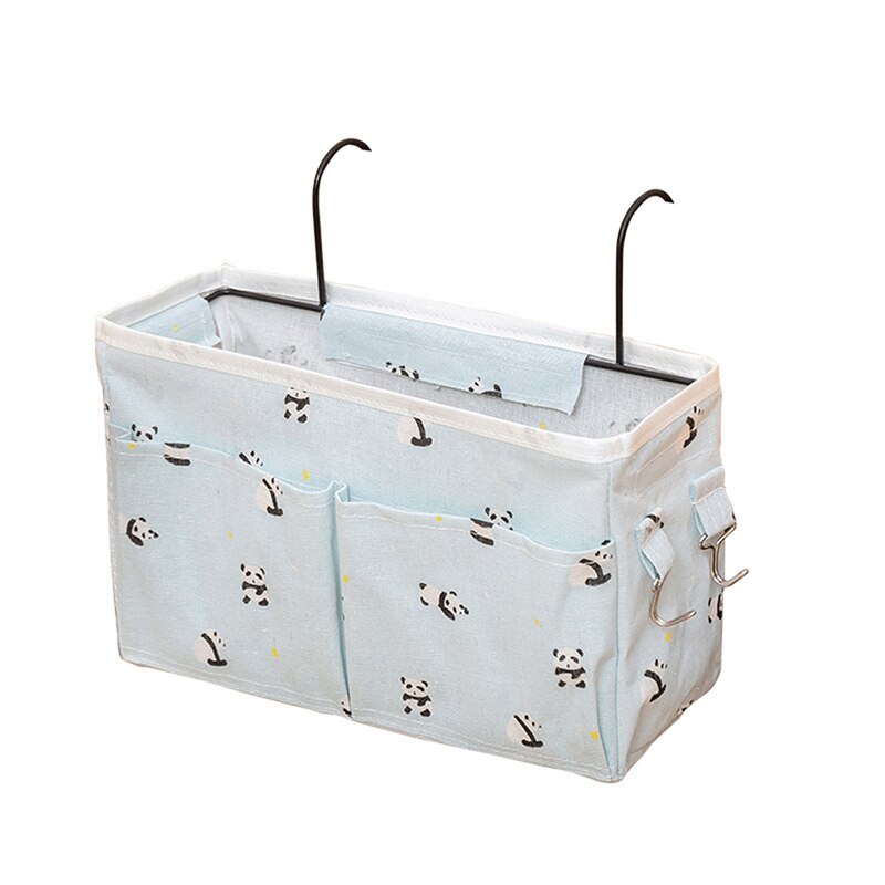 Bedside Storage Organizer Bed Desk Bag Sofa TV Remote Control Hanging Caddy Couch Storage Organizer Bed Holder Pockets: light blue