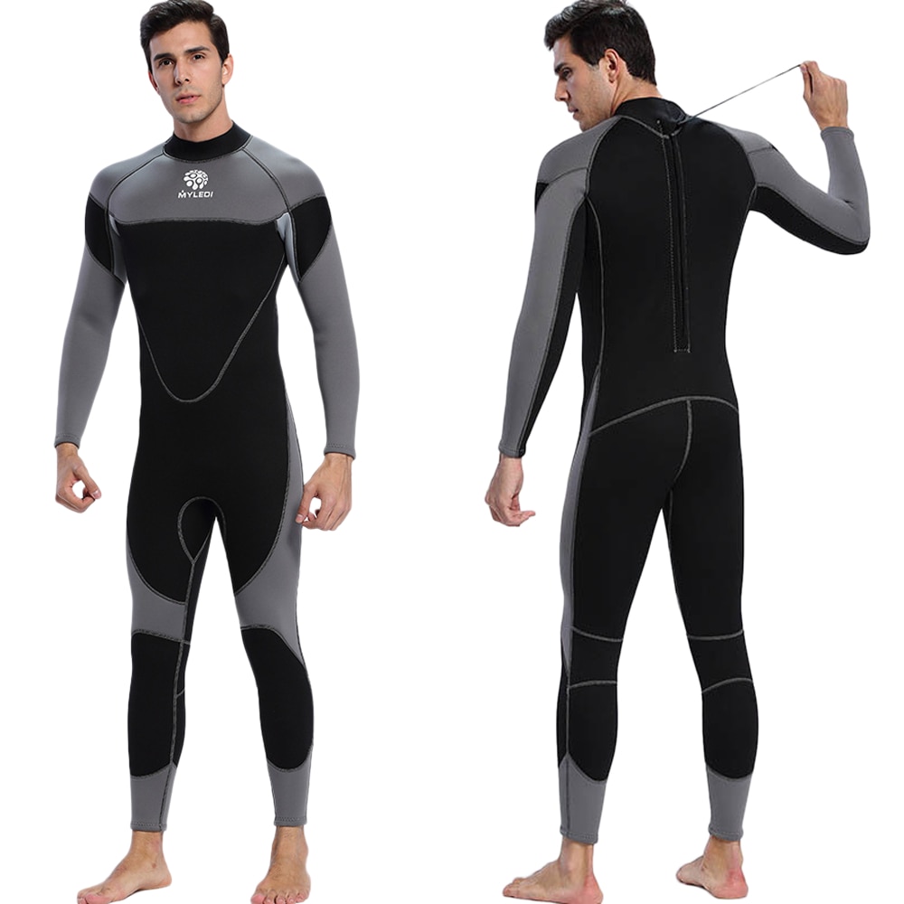Mænd 3mm neopren våddragt badedragt surfing svømning dykkerdragt våddragt badedragt fuld bodysuit vandsport: L