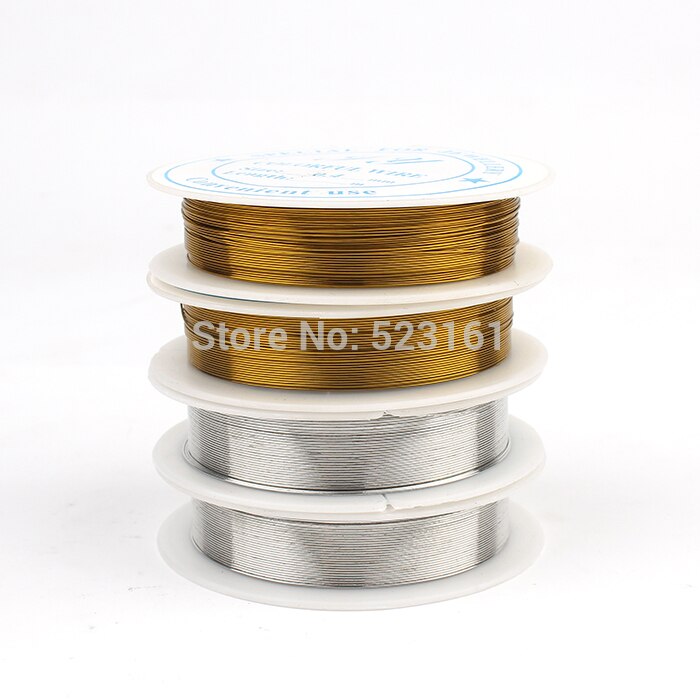 2 stks/partij Nieuw 0.4mm 26 gauge Gekleurde Ijzerdraad voor Sieraden Kralen DIY Zachte Effen Zilver Goud Metalen Draad levert