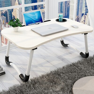 Mini Bed Special Foldable Portable Laptop Desk Small Study Table Multifunctional Small Table desks for bedroom: White