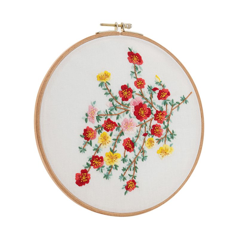DIY Handmade Embroidery Set For Beginner Material Package Embroidery Embroidery Kit Flower Pattern Needlework Kits #2: C