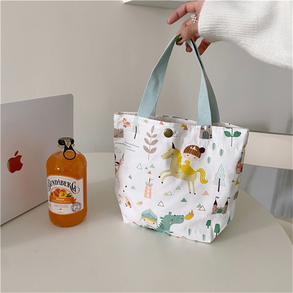 Mała świeża przenośna torba na Lunch kobieta Mini podręczny płócienna torba rozrywka uniwersalna torebka środowiskowa torba na zakupy Casual Tote: 0692-10
