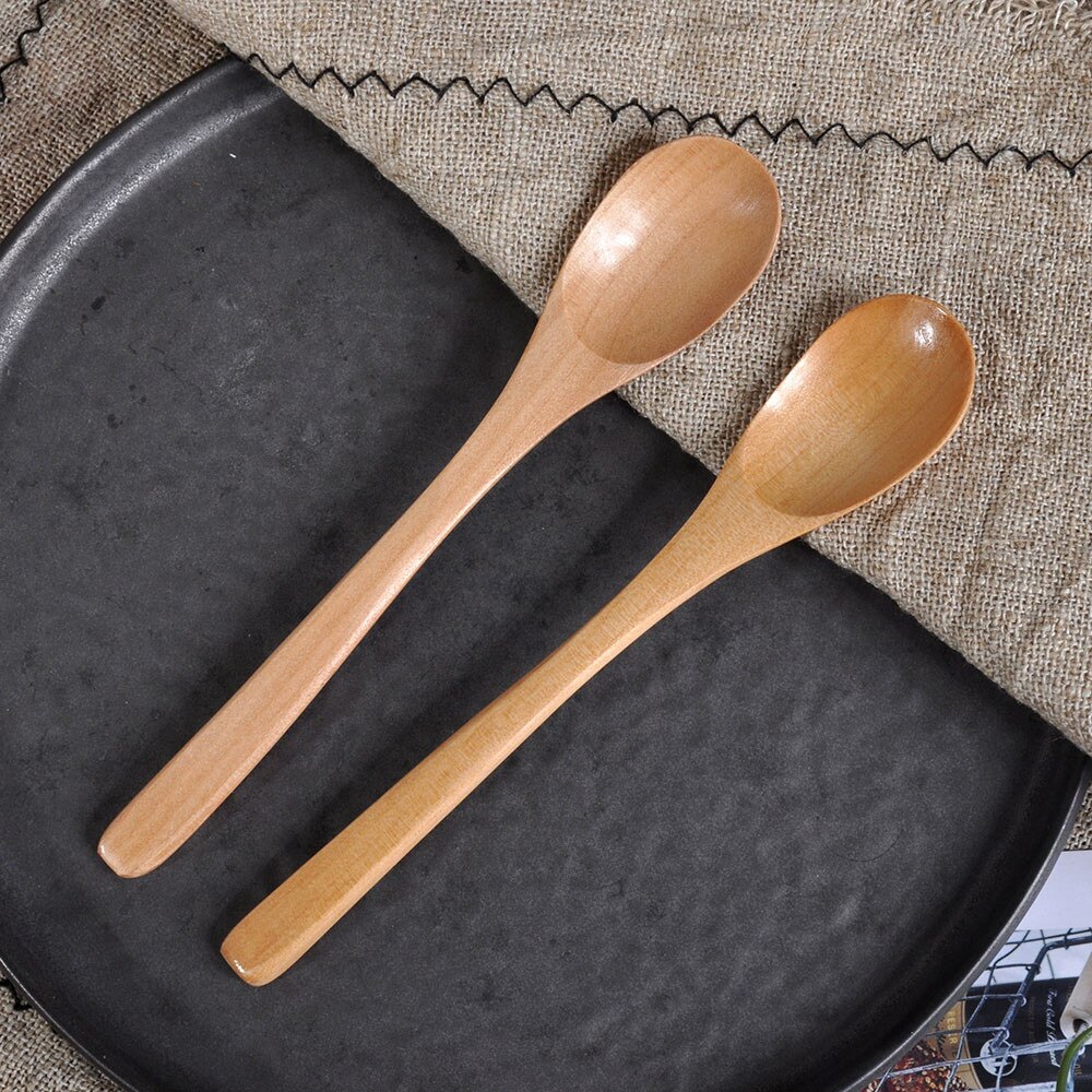 18cmx4cm Natural Chinese Wooden Spoon Bamboo Rice Soup Spoon Healthy Wood Spoon Kitchen Japanese Tableware