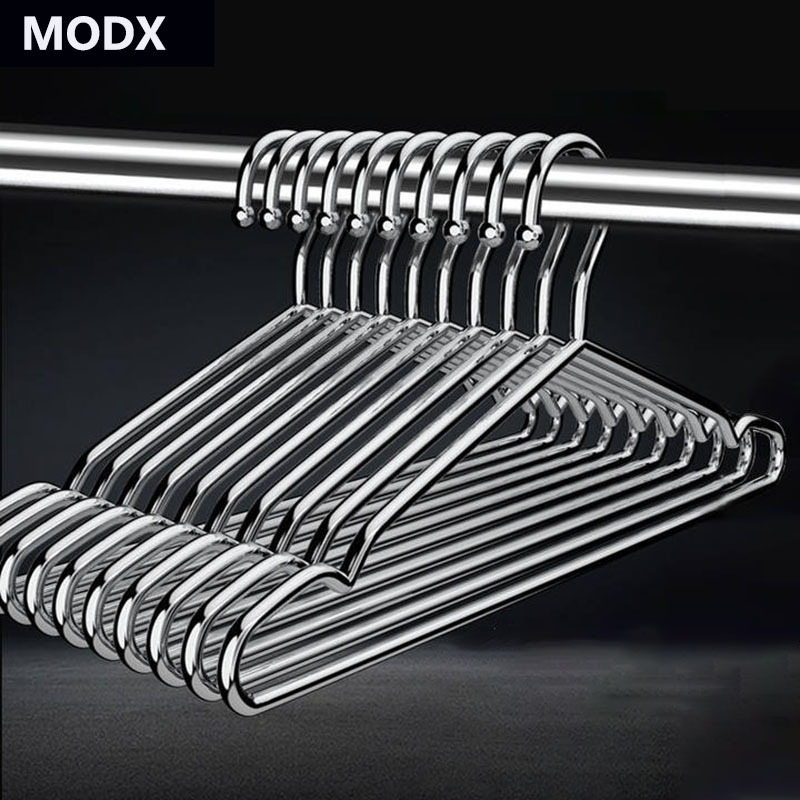 Cintre à vêtements en acier inoxydable, 10/20 pièces, organisateur de placard, porte-manteau antidérapant, support de séchage pour pantalons, garde-robe de rangement permettant de gagner de l'espace