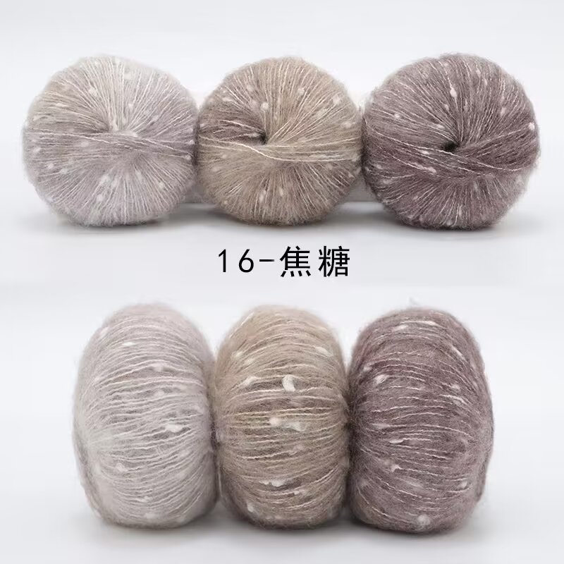 Hilo de Mohair de Alpaca para ganchillo, paquete de 150g de puntos coloridos para tejer chal, ropa, bufanda, hilo de lana teñido segmental degradado para bebé: Morado