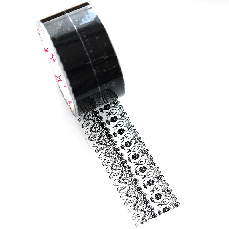 DIY handmade decorative tape Black and white element tape large roll length, notebook, photo album home lace decoration: U