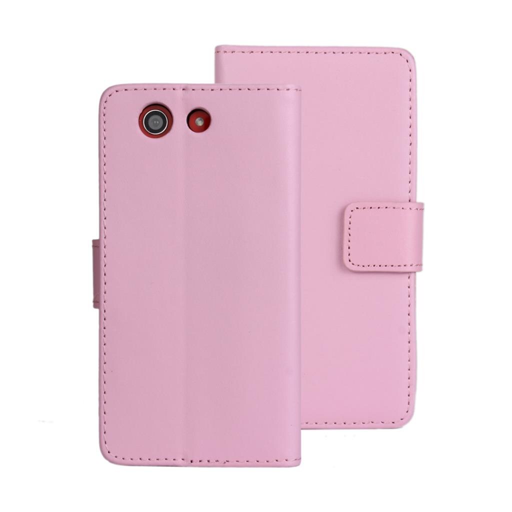 Pu nahkakotelo sony xperia  z3 compact  d5803 d5833 lompakkokotelolle retrosuojakotelo business capa fundas gg: Vaaleanpunainen / Kotelo ja lasikalvo