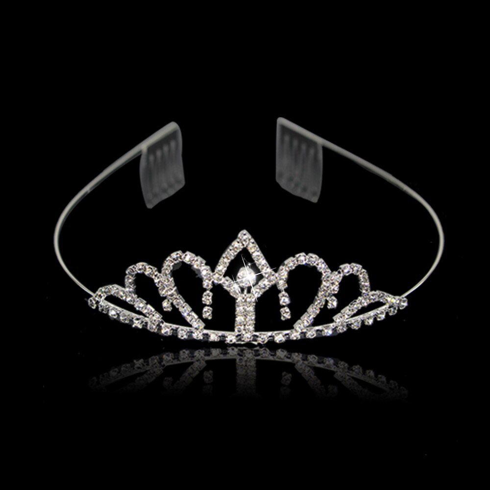 Carddoor Schattige Prinses Tiara 'S Bruiloft Haarbanden Bridal Crown Kammen Strass Haaraccessoires Meisjes Kid Mode Haar Sieraden