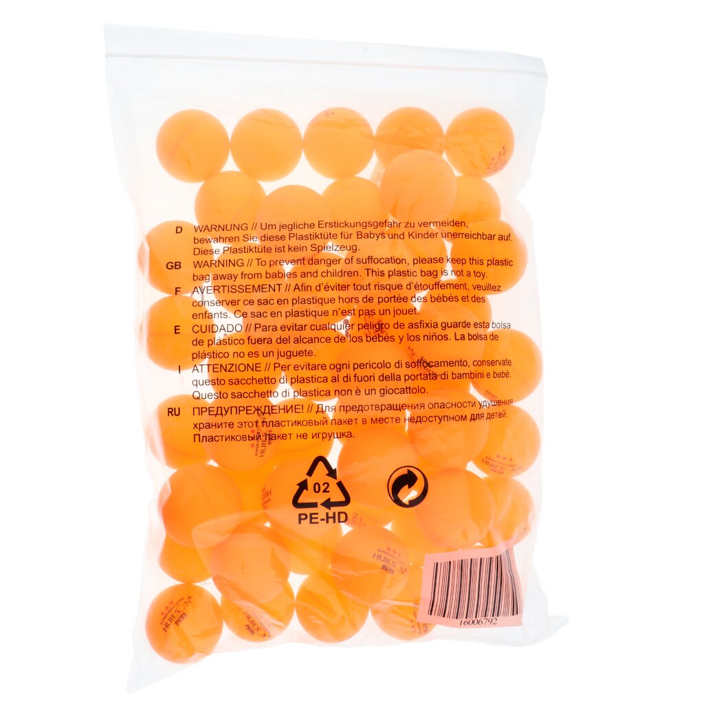 50 Pieces Table Tennis Balls Pong Ball Table Tennis Balls 40mm White / Orange