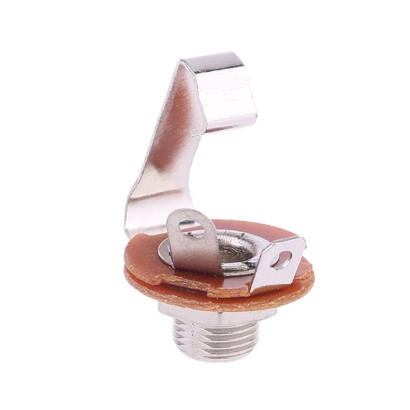 10 Pcs 1/4" 6.35mm Silver Mono Input Jack Socket Electric Guitar Bass Audio