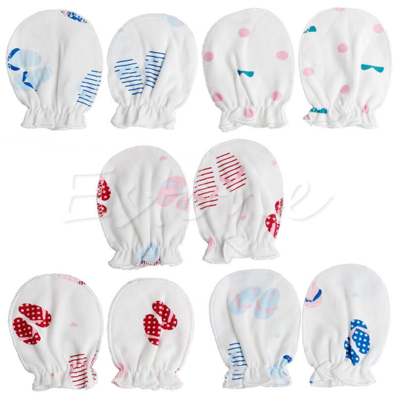 10Pairs Newborn Boy Girl Infant Soft Cotton Handguard Anti Scratch Mitten Gloves L4MC