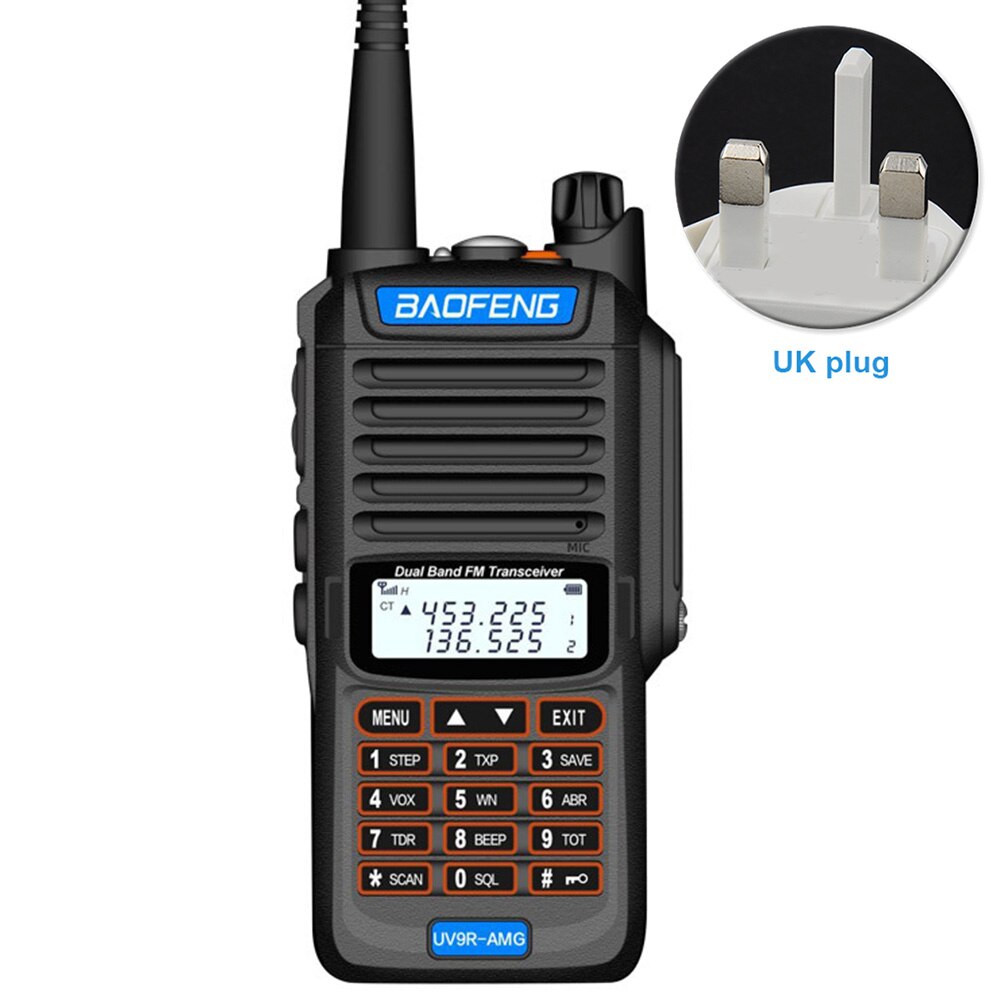 talkie-walkie 30km UV9R AMG Plus IP68 étanche UV double bande bidirectionnelle portable Radio mer terre hôtel interphone civil: Orange / BRITISH
