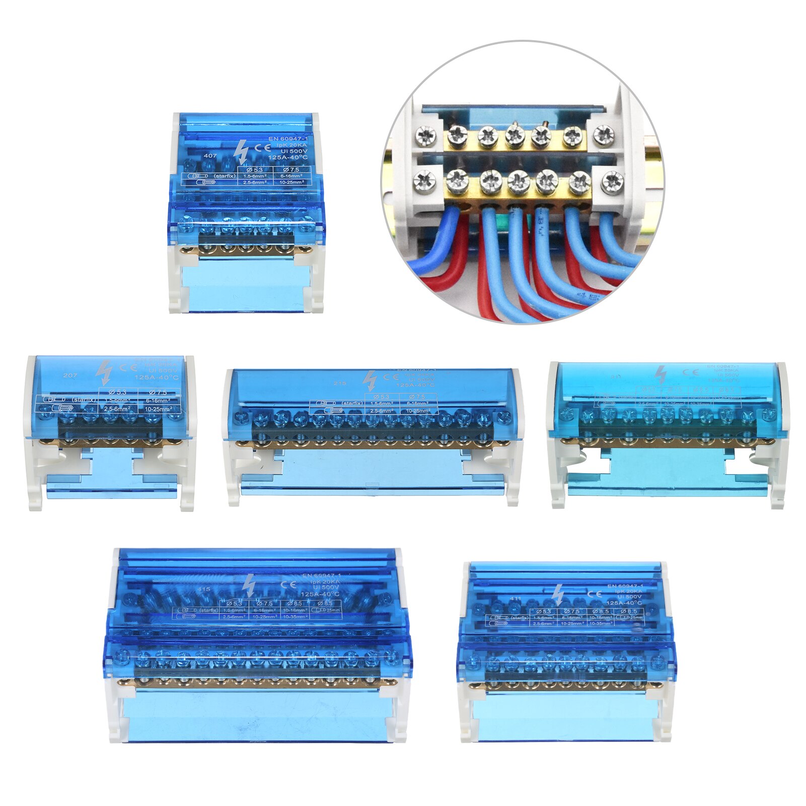Terminal Distribution Box Connection Box Junction Box with Cover Din Rail Terminal Block Line-divider Wire Terminal Block