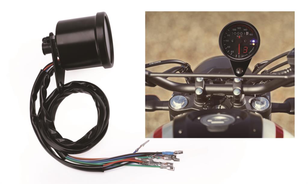 Motorrad Tachometer Geschwindigkeitsmesser Universal- hinterleuchtet Dual Kilometerzähler Geschwindigkeit Messgerät LEDBacklight Scheinwerfer Blinker Anzeige KMH