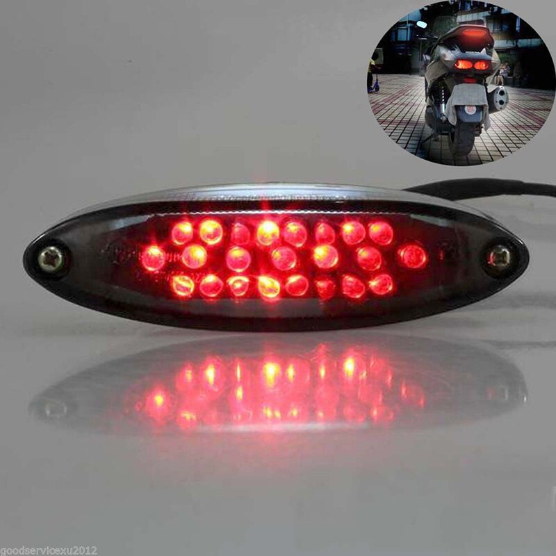 28 LED Motorcycle Universal Tail Light Rear Signal Stop Brake Light Smoke Lens Honeycomb Limb LED Tail Honeycomb Light