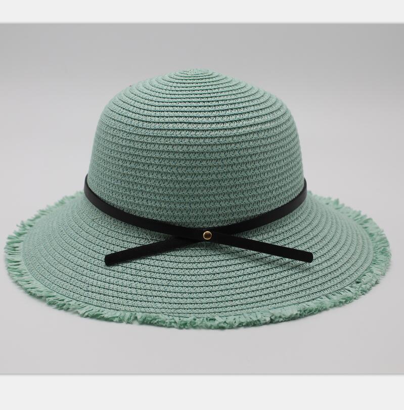 De zomer zon schipper panama hoed met Brede Rand hoed stijl voor Vrouwen, stro, strohoeden en Uv-bescherming Eenvoudige elegante hoed: 1