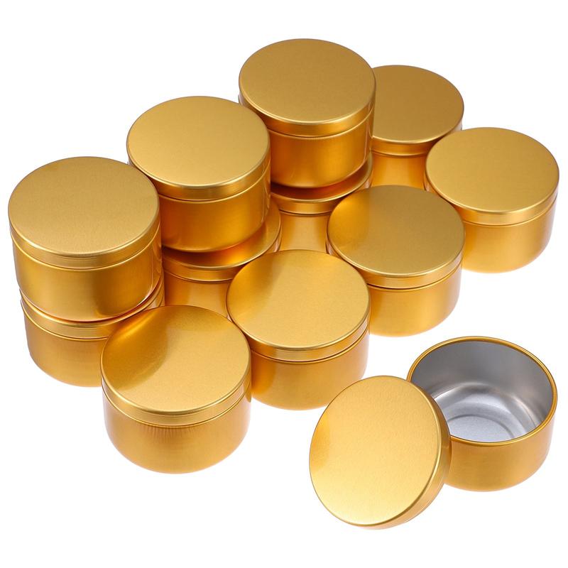 12 pz casa fai da te candela latta rotonda metallo caramelle scatole contenitori di candele candela fai da te tariffa barattoli vuoti con coperchi artigianato d'arte forniture