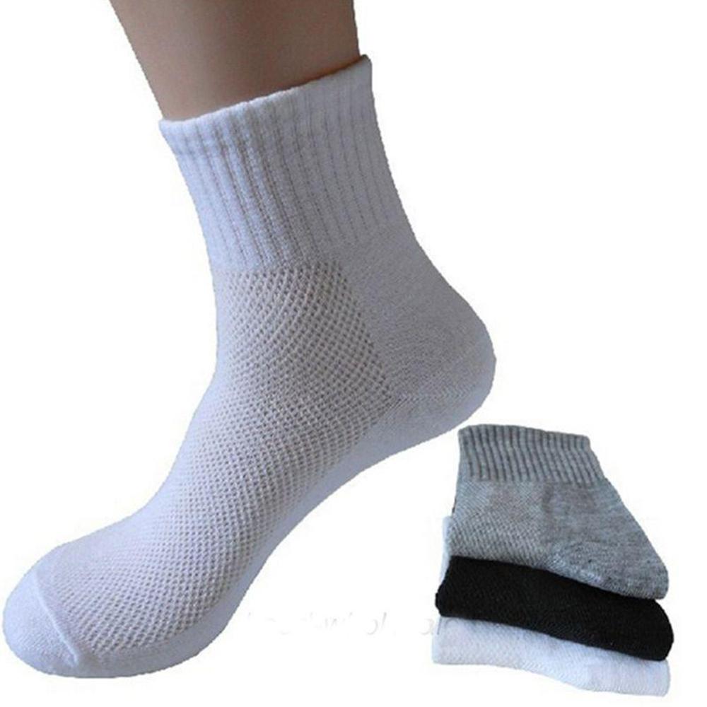 1 Pair Breathable Men's Socks Mesh Soft Cotton Blend Socks Men Solid Mesh Male Sport Gym Socks