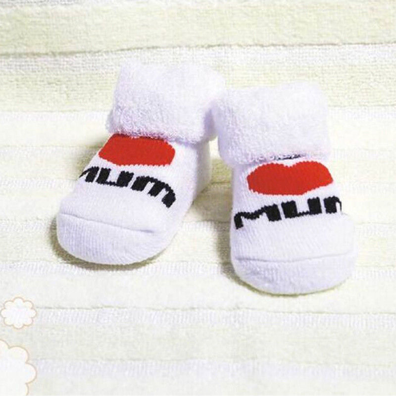 Baby Socks Brand Sweet Baby Kids Girls Boys Princess Ankle Socks Letter Love Mom Dad Short Socks 0-6M: Mum