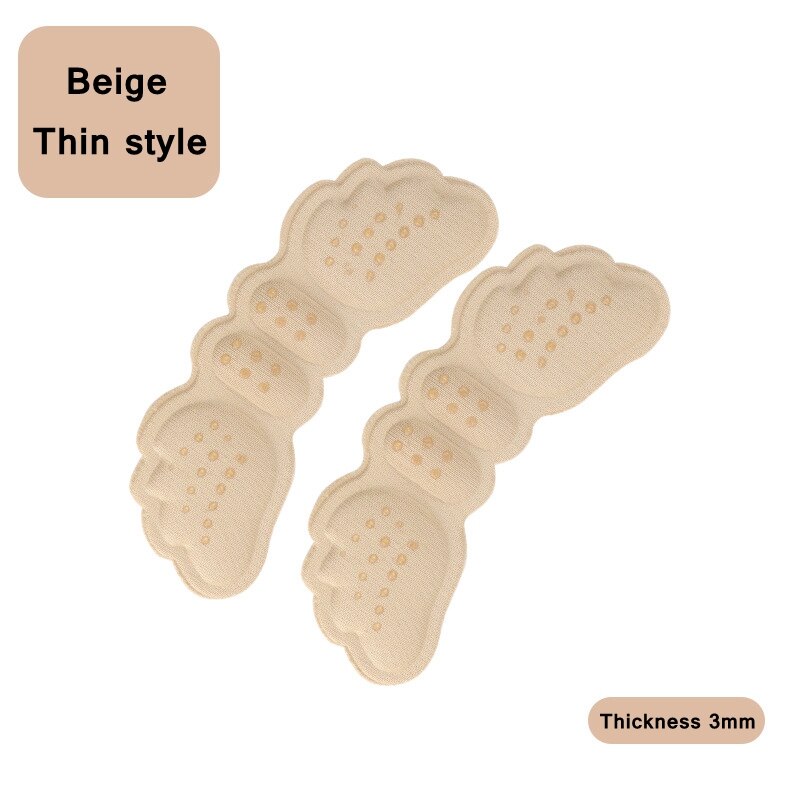 1 Paar Hoge Hak Inlegzolen Vlinder Aanpassen Grootte Hak Liner Grips Protector Sticker Hak Pad Voetverzorging Anti Hoogte Blijven hak Pads: S-Beige thin style