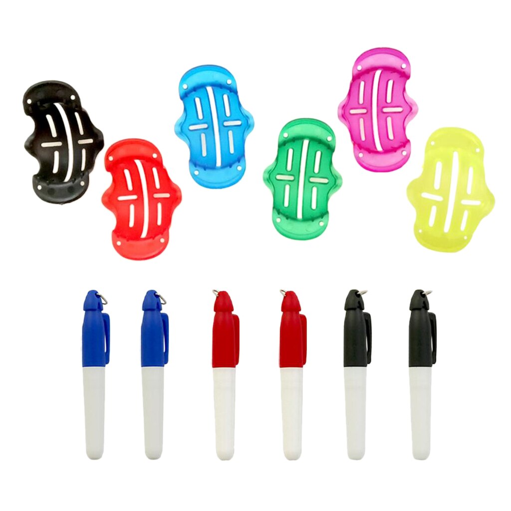 Marqueur de balle de Golf, outil de dessin de ligne, 3 stylos de couleur, modèle, pochoir, tampon